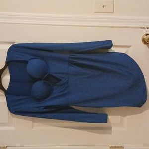 Women's asymmetric long sleeve dress